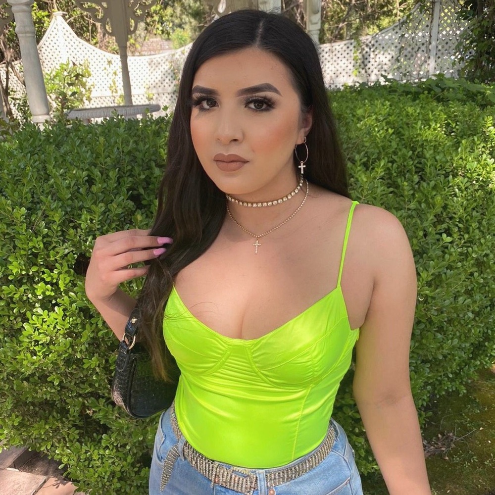 Neon satin bodysuit